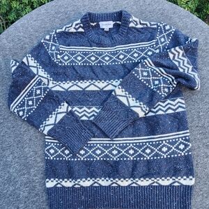 Goodfellow & Co Men's Navy Patterned Crewneck Sweater